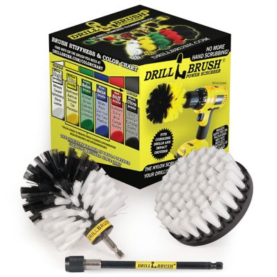Drillbrush Auto Brush Kit with Extension, Car Detailing, Motorcycle, Truck Cleaning, Upholstery, W-S-4O-5X-QC-DB