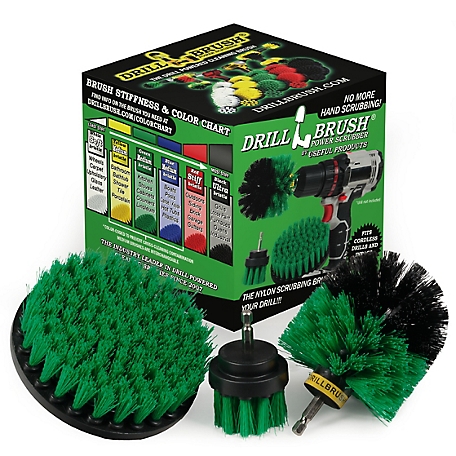 Drillbrush 3 pc. Kitchen Cleaner, Oven & Stove Cleaning, Tile & Grout Kit, Household Cleaning Accessories, G-S-52O-QC-DB