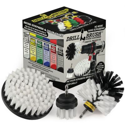 Drillbrush Soft Bristle Detailing Scrub Brush Kit, Tires, Wheels & Rims, Interior Auto Detailing, W-S-52O-QC-DB