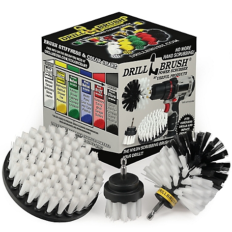 Drillbrush Soft Bristle Detailing Scrub Brush Kit, Tires, Wheels & Rims, Interior Auto Detailing, W-S-52O-QC-DB