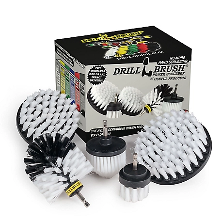 Drillbrush 5 Piece Car Detailing Kit, Glass Cleaner, Upholstery Cleaning, Rim Detailing, W-S-542CO-QC-DB