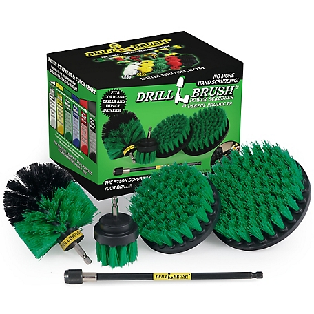Drillbrush Dish Brush, Spin Brush Kit for Tile, Counter-Tops, Stove, Oven, Sink, Trash Can, Floors, Cast Iron, Pots & Pans