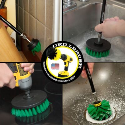 Image showing  Dish Brush, Spin Brush Kit for Tile, Counter-Tops, Stove, Oven, Sink, Trash Can, Floors, Cast Iron, Pots & Pans