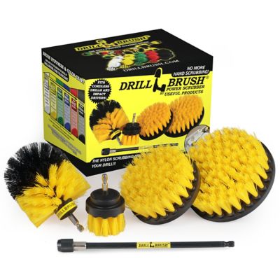 Drillbrush Scrub Brush Kit with Extension, Carpet Cleaner, Clean Sink, Shower, Tile, Grout, Bathtub, Floors & Toilet Brush