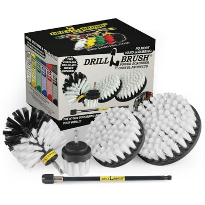 Drillbrush Motorcycle Accessories -4 Brush Kit with Extension, Car Wash, Cleaning Supplies, Automotive Tire, Wheel