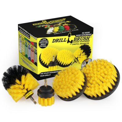 Drillbrush 4pc. Nylon Power Brush Tile & Grout Bathroom Cleaning Scrub Brush Kit, Power Scrubber Drill Brush Kit, Y-S-542O-QC-DB