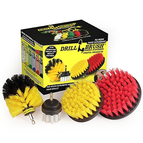 Drillbrush Drill Powered Cleaning Brush Attachments, Time Saving Cleaning Kit, S-W2-Y4O-R5-QC-DB