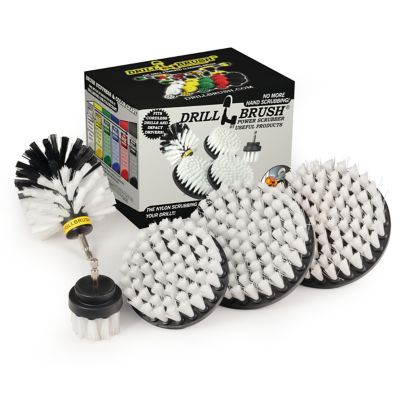 Drillbrush Soft Bristle Brushes, Wheel Rim Cleaner, Seat, Carpet, Interior, Upholstery, Vinyl, Fabric, Leather Cleaner