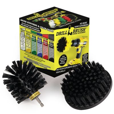 Drillbrush 2 Piece Ultra Stiff Drill Powered Cleaning Brush Kit for Heavy Duty Use, K-S-5O-QC-DB
