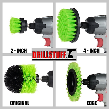 Original, 4in, & 2in Green Brushes - Medium Stiffness - Kitchen Cleaning |  G-S-42O-QC-DB
