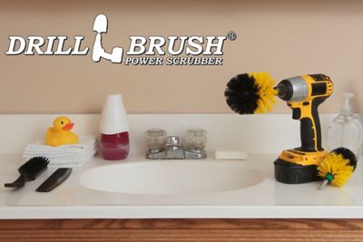 Image showing 5 th Drillbrush Bathroom Spin Brush Kit, Shower, Shower Curtain, Bathtub, Tile, Grout Cleaner, Baseboard, Flooring, Y-S-MO-QC-DB