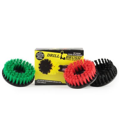 Drillbrush Scrub 3 Brush Kit, Threaded, 5/16 x 24, 5IN-S-GRK-T-DB