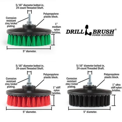 Image showing  Scrub 3 Brush Kit, Threaded, 5/16 x 24, 5IN-S-GRK-T-DB