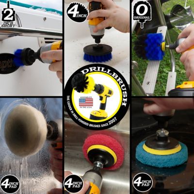 Image showing  Pads, Hot Tub Cleaner Brush, Pool Cleaner Brush, Scrub Brush, Power Cleaning Brush, S-B42O-P4-WRB-3V-QC-DB