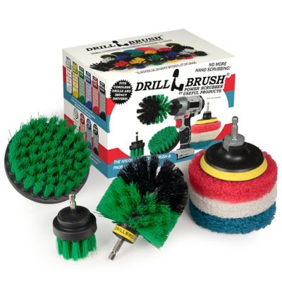 Drillbrush Kitchen Cleaning Brush & Pads, Oven Rack Cleaning, Scrub Brush, Power Cleaning Brush, S-G42O-P4-WRB-3V-QC-DB