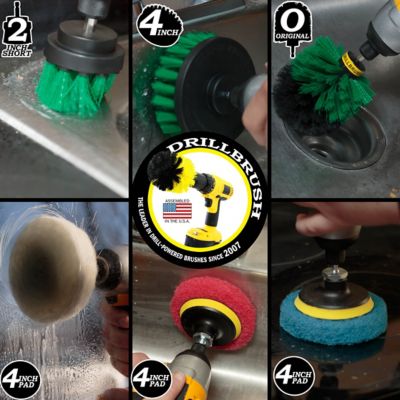 Image showing  Kitchen Cleaning Brush & Pads, Oven Rack Cleaning, Scrub Brush, Power Cleaning Brush, S-G42O-P4-WRB-3V-QC-DB