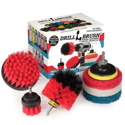 Drillbrush Stone Cleaning, Deep Cleaning Brush, Ceramic Tile Cleaner Brush, Deck Scrub Brush, Pads, S-R42O-P4-WRB-3V-QC-DB