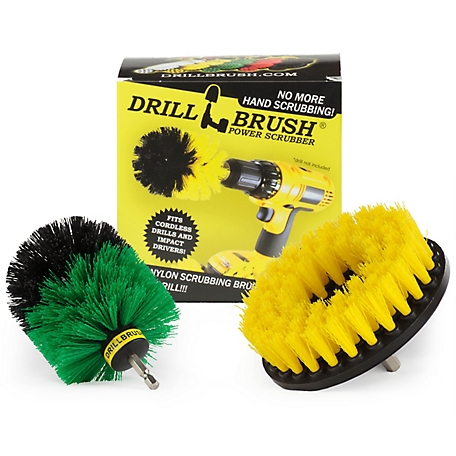 Drillbrush Shower Cleaner 2 pc. Set, Grout Brush Drill Attachment Scrub  Brush, Household Cleaning Brushes for Drill