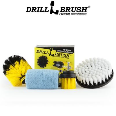 Drillbrush Bathroom Accessories, Shower Cleaner, Bathtub, Cast Iron, Bath Mat, Tile, Grout, Microfiber Cleaning Cloth