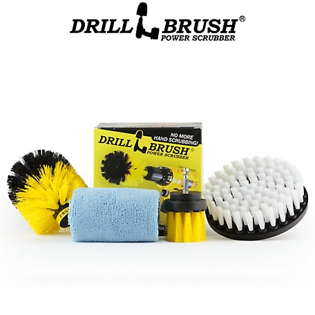 Drillbrush Bathroom Accessories, Shower Cleaner, Bathtub, Cast Iron, Bath Mat, Tile, Grout, Microfiber Cleaning Cloth