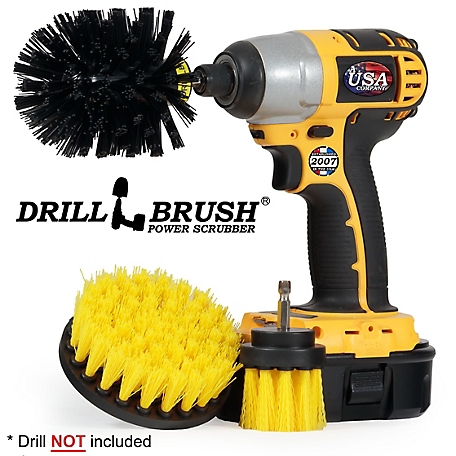 Drillbrush 4 pc. Shower Cleaning Rotary Drill Brush Kit, Power Brush  Scrubber for Bathroom, Grout Cleaning, Y-S-E42O-QC-DB at Tractor Supply Co.