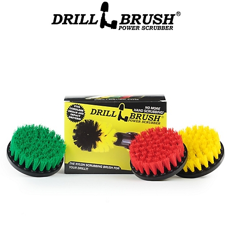Drillbrush Multi-Use Spin Brush Kit, Kitchen Tools, Stove, Sink, Flooring, Grout Cleaner, Shower Curtain, 4IN-S-GRY-QC-DB