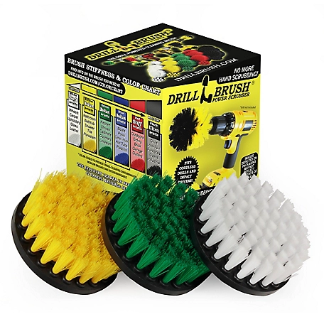 Drillbrush 3 pc. Household Cleaning Brush Kit, Kitchen Tools, Stove, Kitchen Sink, Bathroom, Shower Cleaner, Bathtub, Grout
