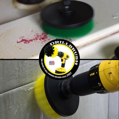 Image showing  2 pc. Household Spin Brush Combo, Scrub, Shower & Bath Cleaning, Kitchen Tools, Hard Water, Soap Scum, Rust