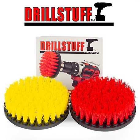 Drillstuff Power Rotary Scrub Brush Kit for Tile & Grout, Tub, Shower, Sink, Porcelain, 5IN-S-RY-DS