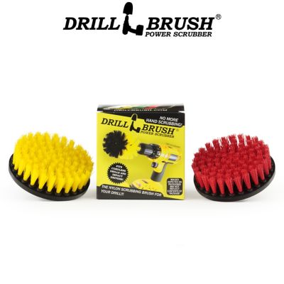Drillbrush Deck Brush, Grout Cleaner, Spin Brush Two pc. Kit, Concrete Bird Bath, Benches, Statuary, 5IN-S-RY-QC-DB