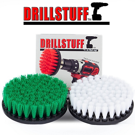 Drillstuff Indoor Drill Powered Scrub Brush Kit, Glass, Bath Tub, Auto Cleaning, Shower Scrubber, 5IN-S-WY-QC-DS