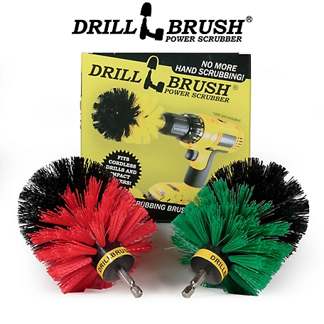 Drillbrush Kitchen Cleaning, Pots & Pans, Cast Iron, Tile & Grout Brush, Outdoor Cleaning, Patio & Deck Brush, O-S-GR-QC-DB