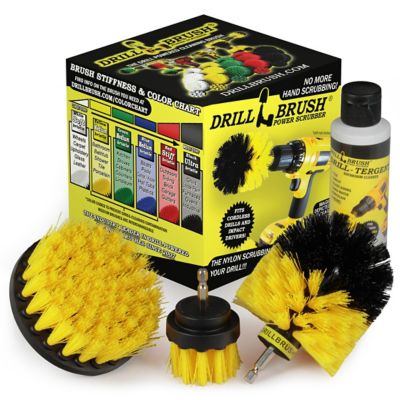 Drillbrush Grout Cleaner Brush Attachment Set, Tile & Grout Cleaner, Includes 4 oz. Drill Tergent Cleaner, Y-S-42O-QC-DB-4OZ-DT