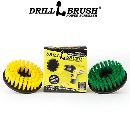 Drillbrush 2 pc. Power Scrubber Kitchen & Bathroom Brush Set, Pot Cleaning, Bath Mat, Soap Scum, 5IN-S-GY-H-DB