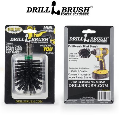 Drillbrush Grill Cleaning Brush, the Best Way to Clean Your Barbecue Grill, BBQ Cleaner, Smoker, Grates, MINI-DB-BLACK