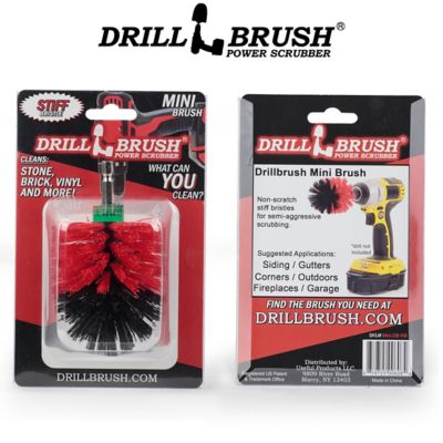 Drillbrush Outdoor Scrub Brush, Patio, Concrete Pools, Bird Bath, Garden Fountains, Statues, Monuments & Headstones, MINI-DB-RB