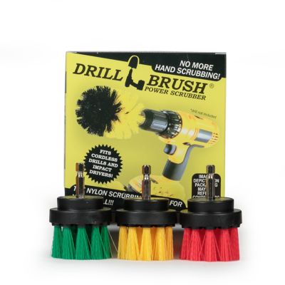 Drillbrush Grout Cleaner, Multi-Purpose Spin Brush Kit, Cast Iron Skillet, Bird Bath, Shower Cleaner, 2IN-S-GRY-QC-DB