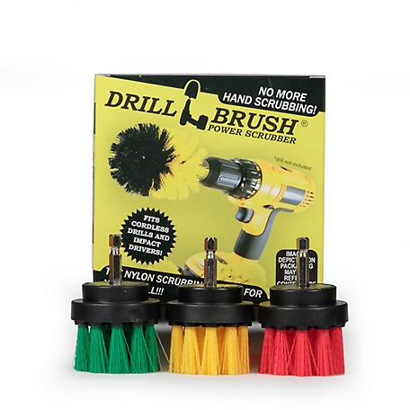 Drillbrush Grout Cleaner, Multi-Purpose Spin Brush Kit, Cast Iron Skillet, Bird Bath, Shower Cleaner, 2IN-S-GRY-QC-DB