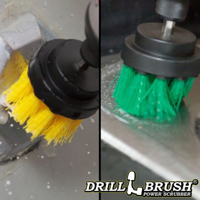 Image showing  2pc. Indoor Power Spin Brush Set, Kitchen, Cast Iron Skillet, Oven Cleaner, Baking Pan, Grout Cleaner, 2IN-S-GY-QC-DB