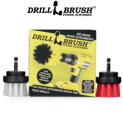 Drillbrush Rug & Carpet Stain Spot Cleaner, Glass Cleaner, Upholstery & Leather Brush, Garden, Deck, 2IN-S-RW-QC-DB