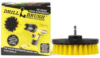 Drillbrush Bathroom Cleaning Flat Scrub Brush with qt.er in. Quick Change Shaft, Toilet Brush, 5IN-S-Y-QC-DB