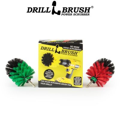 Drillbrush Medium & Stiff Bristle Brush Kit, Clean & Scrub Counters, Stove, Oven, Sink, Flooring, Deck Brush, M-S-GR-QC-DB
