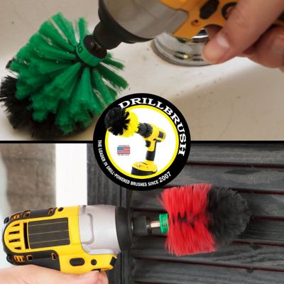 Image showing  Medium & Stiff Bristle Brush Kit, Clean & Scrub Counters, Stove, Oven, Sink, Flooring, Deck Brush