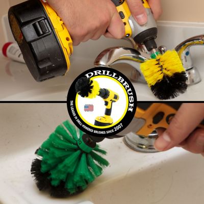 Image showing  Kitchen & Bathroom Cleaning Brushes, Dish Brush, Stove Top, Sink Scrubbing, Tile & Grout Brush, Shower Cleaner