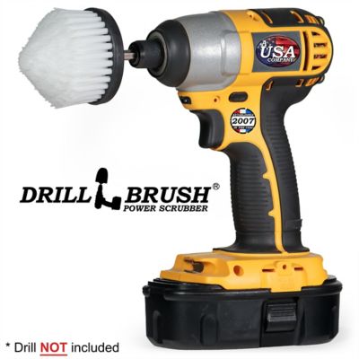 Drillbrush White Corner Brush, Soft Bristles, Cone Shaped, Home & Auto Cleaning, C-S-W-QC-DB