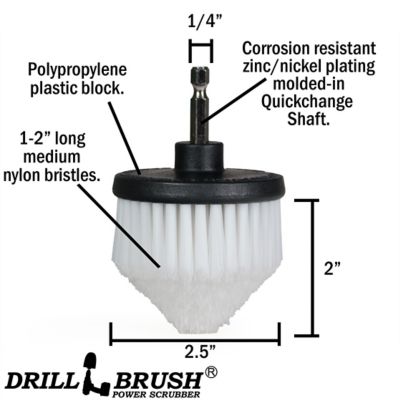 Image showing  White Corner Brush, Soft Bristles, Cone Shaped, Home & Auto Cleaning
