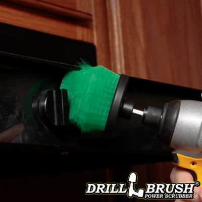 Image showing  Green Corner Brush, Medium Bristles, Cone Shaped, Kitchen Cleaning, C-S-G-QC-DB