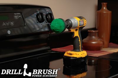 Image showing  Green Corner Brush, Medium Bristles, Cone Shaped, Kitchen Cleaning, C-S-G-QC-DB