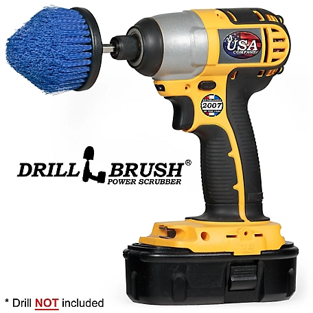 Drillbrush Blue Corner Brush, Medium Bristles, Cone Shaped, Marine & Pool Cleaning, C-S-B-QC-DB