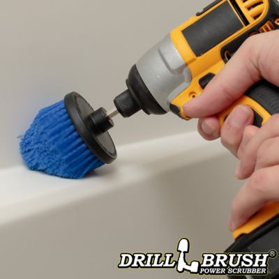 Image showing  Blue Corner Brush, Medium Bristles, Cone Shaped, Marine & Pool Cleaning, C-S-B-QC-DB